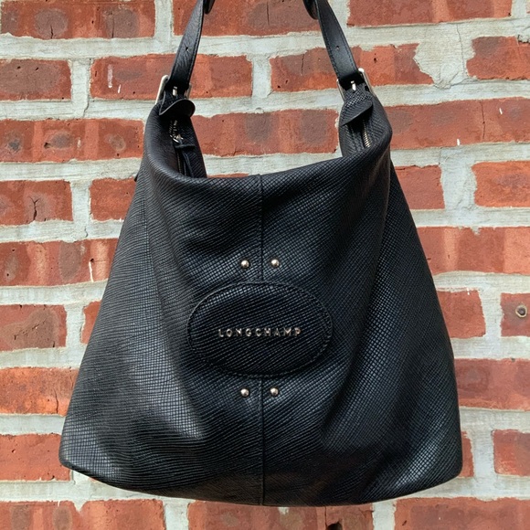 longchamp quadri leather hobo bag